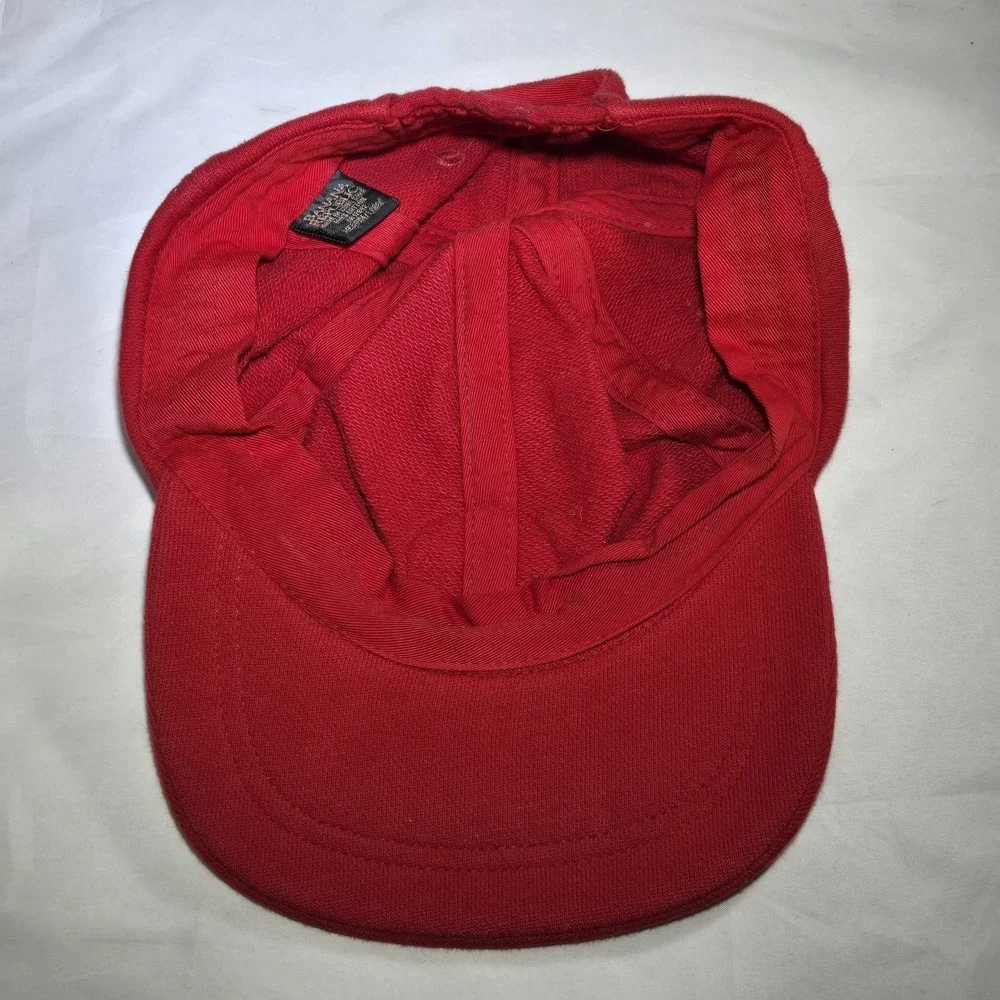 VINTAGE Banana Republic‎ Hat Cap Fitted Medium/Large Red Fleece Logo